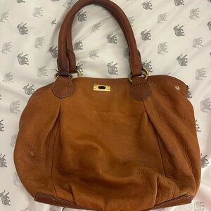J. Crew Elegant Brown Leather Tote Bag